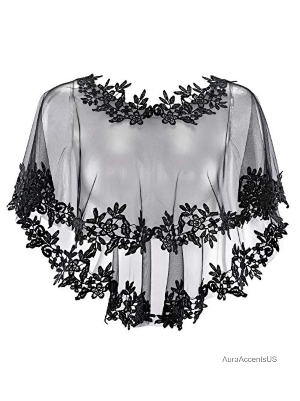 Lace & Polyester Bridal Shrug Cape Wrap Bolero Shoulder Cover Up Evening Party